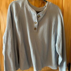 Old Navy Light Blue Waffle Knit Sweatshirt